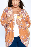Plus Size, Floral Hacci Brush Cardigan