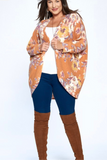 Plus Size, Floral Hacci Brush Cardigan