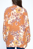 Plus Size, Floral Hacci Brush Cardigan