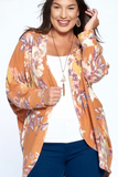 Plus Size, Floral Hacci Brush Cardigan
