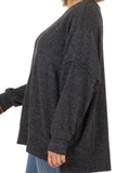 Plus Size, Drop Shoulder Sweater (Black)
