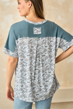 Rib & Print Mixed Top