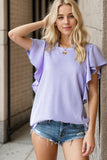 Ruffle Sleeve Top (Lavender)