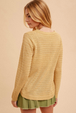Side Button Curved Hem Sweater