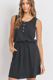 Sleeveless Henley Dress