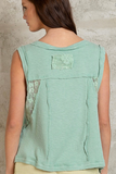 Sleeveless Square Neck Front Hook Top
