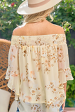 Smocked Off Shoulder Bell Sleeve Top