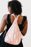 Striding Through Philly Puffer Sling Bag & Backpack (Bubblegum Pink)