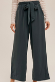 Tie Waist Wide Leg Trouser (Emerald)