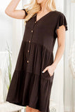 Tiered Button Down Dress