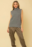 Turtle Neck Oversized Top (Grey)