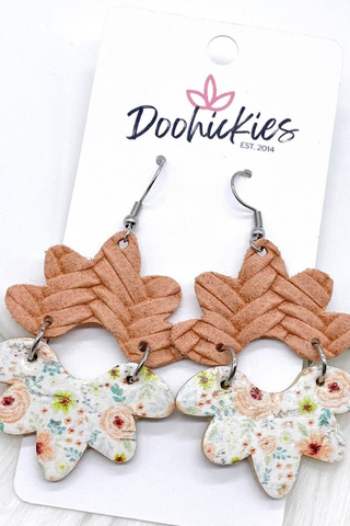 Vintage Peach Braided & Peach Floral Blossom Corkies