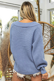 Wide Collared Dolman Sleeve Sweater Pullover