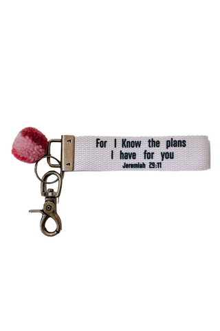 Words to Live By Canvas Keychain (For I Know The Plans)