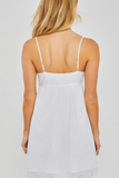 Woven Mini Baby Doll Dress (White)