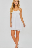 Woven Mini Baby Doll Dress (White)