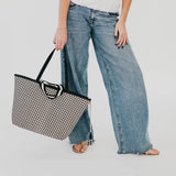 Woven Tiffany Organizer Tote Bag: Black