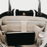 Woven Tiffany Organizer Tote Bag: Black