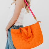 Day Dreamer Quilted Tote Bag: Black