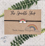 "Think Happy Thoughts" Rainbow Charm Bracelet