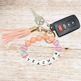 Silicone Beaded Bracelet Keychain (Teacher)