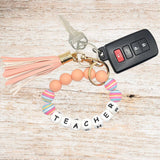 Silicone Beaded Bracelet Keychain - Teacher