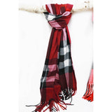 Wool Plaid Cashmere Scarf With Tassel: BLACK / ONE
