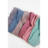 Twisted Ribbed Knit Winter Headwrap: MIX COLOR / ONE