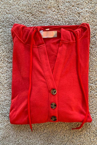 Simply Light Knit Long Sleeve Button Front Top