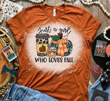 Just a Girl Who Loves Fall Acid Wash Tee