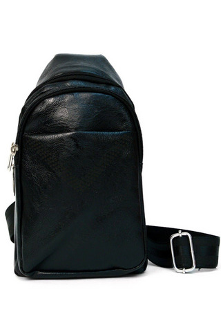 Black PU Leather Crossbody Sling Bag