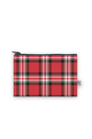 Bright Holly Tartan Plaid Mini Wallet (Vegan Leather)