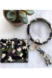 Card Holder With Key Ring Bangle & Tassel (Camo)