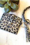 Card Holder With Key Ring Bangle & Tassel (Leopard)