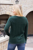 Grace & Lace Cable Knit Sweater (Pine)