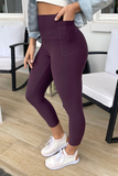 Grace & Lace Cropped Pocket Leggings (Aubergine)