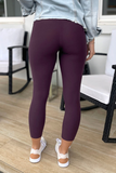 Grace & Lace Cropped Pocket Leggings (Aubergine)