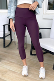 Grace & Lace Cropped Pocket Leggings (Aubergine)