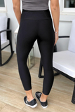 Grace & Lace Cropped Pocket Leggings (Black)