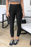 Grace & Lace Cropped Pocket Leggings (Black)