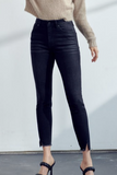 High Rise Hem Detail Ankle Skinny