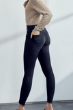 High Rise Hem Detail Ankle Skinny