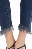 KanCan High Rise Frayed Ankle Skinny Jeans (Dark)