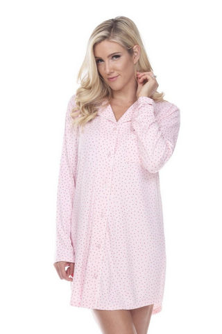 Long Sleeve Nightgown (Pink)