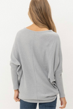 Long Sleeve Off Shoulder Top (Grey)