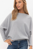 Long Sleeve Off Shoulder Top (Grey)