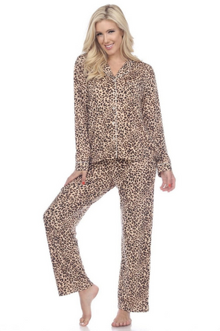 Long Sleeve Pajama Set (Cheetah)