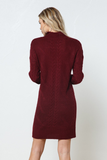 Mock Neck Cable Knit Sweater Dress