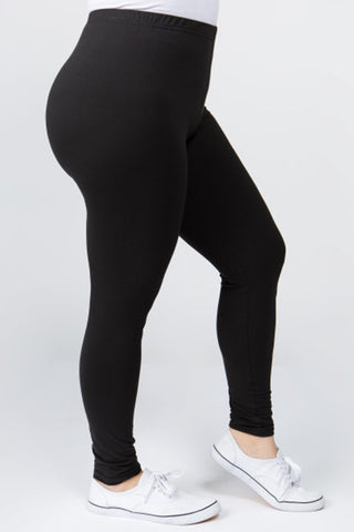 plus size soft leggings black