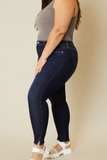 Plus Size, High Rise Ankle Skinny (Dark)